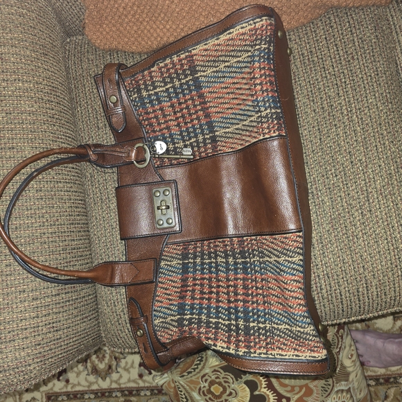 Fossil Brown Leather and Multicolor Satchel - Picture 9 of 10